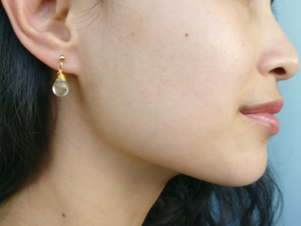 Rutilated quartz on gold plated wire and studs